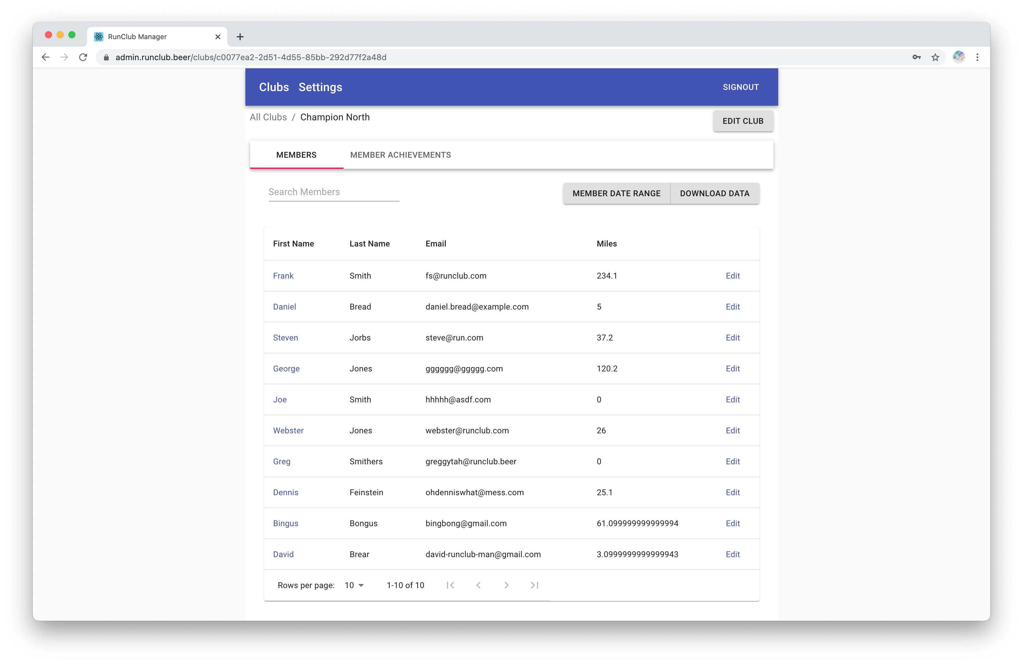 tablet preview of the app